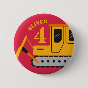 Leuke rode kinderconstructie verjaardag ronde button 5,7 cm