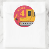 Leuke rode kinderconstructie verjaardag ronde sticker (Tas)