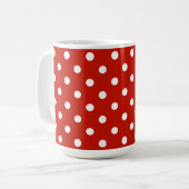Leuke Rode Kleur Met Witte Stippen Koffiemok (Voorkant links)