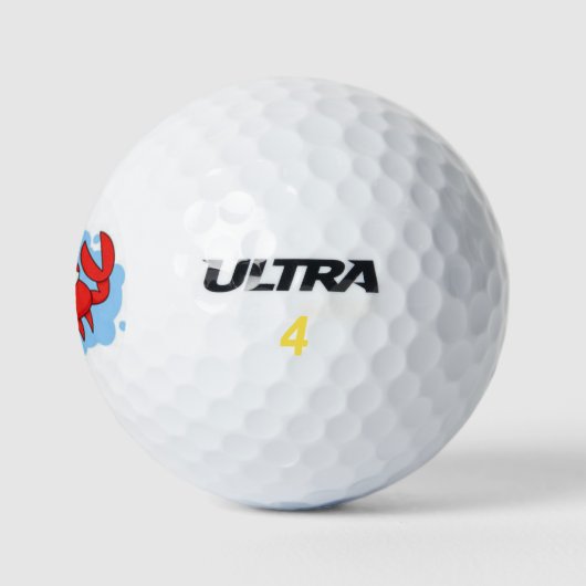 Leuke rode krab golfbal golfballen (Logo)