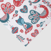 Leuke rode marine kerst Scandinavische volkskunst Tissuepapier (Detail)