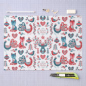 Leuke rode marine kerst Scandinavische volkskunst Tissuepapier (Craft)