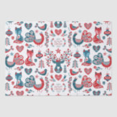 Leuke rode marine kerst Scandinavische volkskunst Tissuepapier (Voorkant)