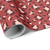 Leuke rode mix kerst luipaard print cadeaupapier (Rol Hoek)