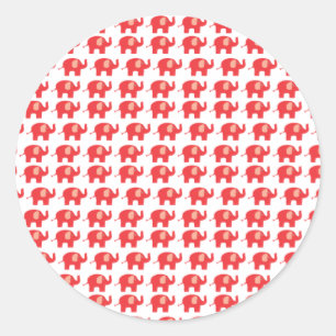 Leuke rode olifant stickers. ronde sticker