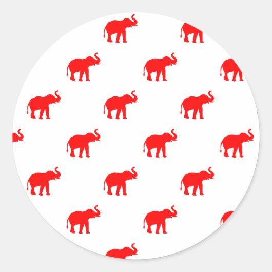 Leuke rode olifant stickers. ronde sticker (Voorkant)