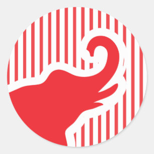 Leuke rode olifant stickers. ronde sticker