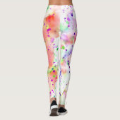Leuke rode, Oranje, Paarse & groene verfspetter Leggings (Achterkant)
