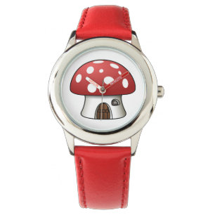 Leuke rode paddenstoel leuk kinder design horloge