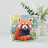 Leuke Rode Panda kaart. (Staand voorkant)
