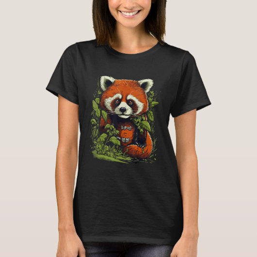 Leuke rode Panda Lover Natuur Graphic Animal Conse T-shirt (Voorkant)