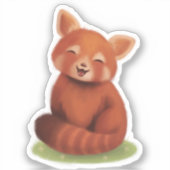 Leuke rode panda schilderij Sticker (Voorkant)