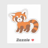 Leuke rode panda tong uit sticker (Vel)