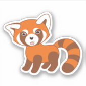 Leuke rode panda tong uit sticker (Voorkant)