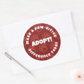 Leuke rode powprints maken een paw-sitive verschil ronde sticker (Envelop)
