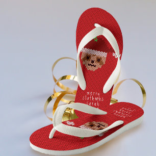 Leuke rode Santa Sloth personaliseren Kerstvakanti Kinder Teenslippers