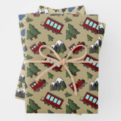 Leuke rode trein inpakpapier vel (In situ)