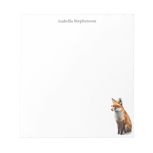 Leuke rode vos in Waterverf bosdieren Notitieblok (Voorkant)