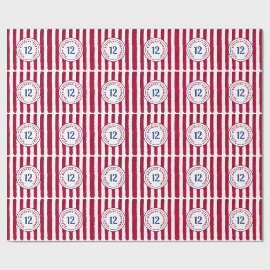 Leuke Rode Witte Popcorn Stripes Waterverf Patroon Cadeaupapier (Vlak)