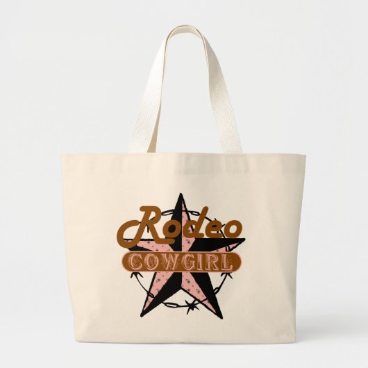 Leuke Rodeo Cowgirl Westerne Stijl Totebag Grote Tote Bag (Voorkant)