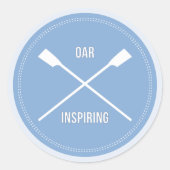Leuke roeipen blauwe sporten ronde sticker (Voorkant)