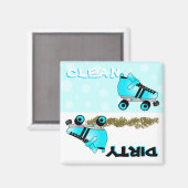 Leuke Roller Schaats Blauw Clean Dirty Vaatwasser Magneet (Voorkant / Achterkant)