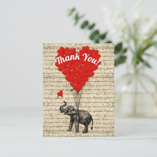 Leuke romantische dank je wel briefkaart (Staand voorkant)