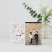 Leuke romantische doodle Foto Save The Date Briefkaart (Staand voorkant)