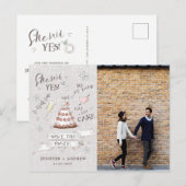 Leuke romantische doodle Foto Save The Date Briefkaart (Voorkant / Achterkant)