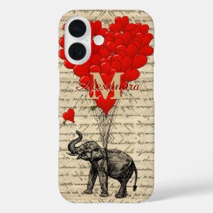 Leuke romantische olifant liefde hart gepersonalis iPhone 16 hoesje