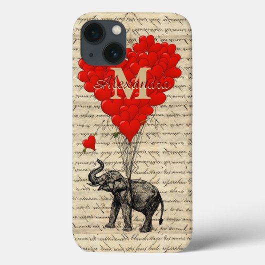 Leuke romantische olifant liefde hart gepersonalis Case-Mate iPhone case (Achterkant)