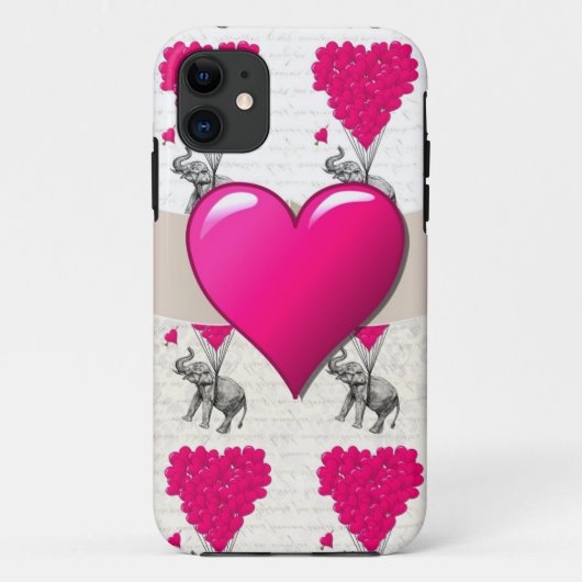 Leuke romantische roze olifant Case-Mate iPhone case (Achterkant)