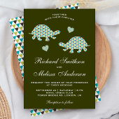 Leuke romantische schildpadden bruiloft uitnodigin kaart