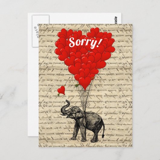 Leuke romantische sorry briefkaart (Voorkant / Achterkant)