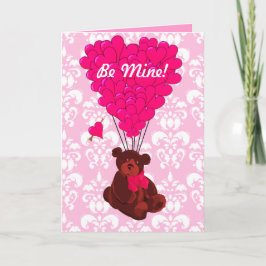 Leuke romantische teddybeerValentijnsdag Feestdagen Kaart
