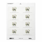 Leuke romantische Tortelduifjes botanische krans a Etiket (Full Sheet)