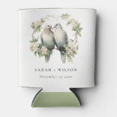 Leuke romantische Tortelduifjes Botanische krans b Blikjeskoeler (Voorkant)