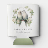 Leuke romantische Tortelduifjes Botanische krans b Blikjeskoeler (Achterkant)