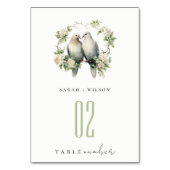 Leuke romantische Tortelduifjes Botanische krans b Kaart (Voorkant)