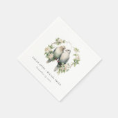 Leuke romantische Tortelduifjes Botanische krans b Servet (Hoek)