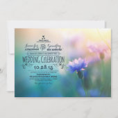 Leuke romantische wilde bloemen bruiloft uitnodigi kaart (Voorkant)