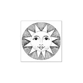 Leuke Ronde Lachende Zon Mini Art Rubberstempel (Afrduk)