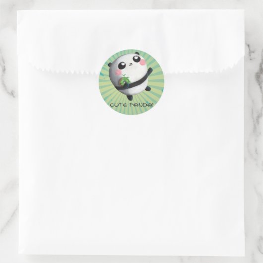 Leuke ronde panda ronde sticker (Tas)