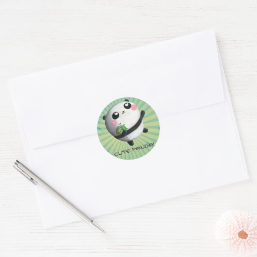 Leuke ronde panda ronde sticker (Envelop)
