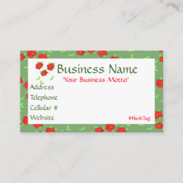 Leuke rood bloemige Designer Visitekaartje Kortingskaartje