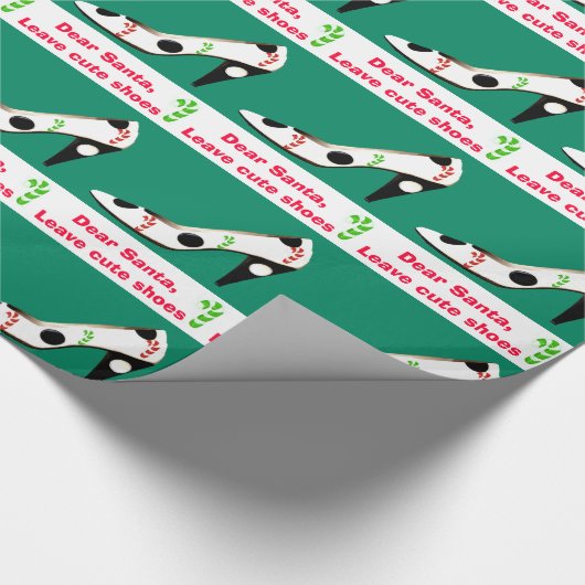 Leuke rood en groene Kerstmis van Schoenen Cadeaupapier (Hoek)