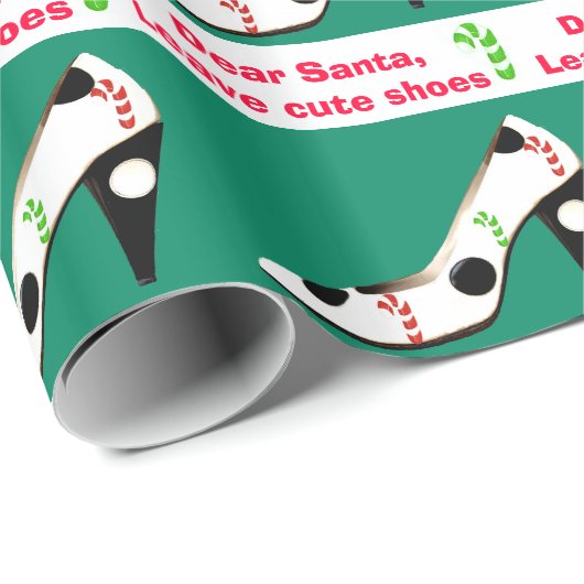 Leuke rood en groene Kerstmis van Schoenen Cadeaupapier (Rol Hoek)