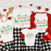 Leuke Rood Groene Persoonlijke Naam Familie Kerstm T-shirt