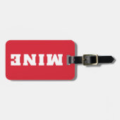 Leuke Rood Witte MINE Gepersonaliseerde Bagage Lab Bagagelabel (Voorkant horizontaal)