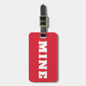 Leuke Rood Witte MINE Gepersonaliseerde Bagage Lab Bagagelabel (Voorkant verticaal)